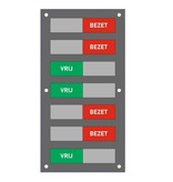 Vrij-bezet paneeltjes van Acrylaat.  Schuifprofiel in RVS-Look.
