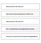 Losse Naamstrook, Naamplaatjes c.q. invoerstroken voor het  Aanwezigheidsbord Acrylaat  CombiCraft voor 10 personen.