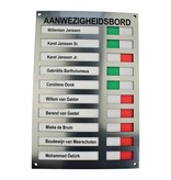 Losse Naamstrook, Naamplaatjes c.q. invoerstroken voor het  Aanwezigheidsbord Acrylaat  CombiCraft voor 10 personen.