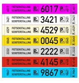 Fietsenstalling labels of Fietslabels met doorlopende nummering en een klantencoupon in ca. 29x4cm per 500 stuks