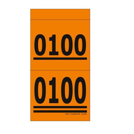CombiCraft Dubbelnummers, Garderobenummers, Loten of Lootjes - Verdana per 1000 Dubbelnummers