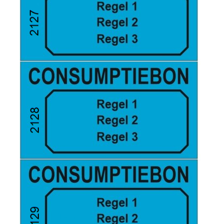 CombiCraft Consumptiebonnen met maximaal 3 regels tekst en nummering in het zwart gedrukt per 1000 stuks