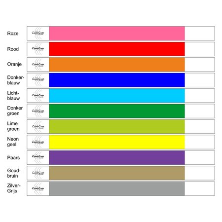 CombiCraft Schoolreis polsbandjes bedrukt met jouw tekst per 50 stuks