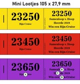 CombiCraft Mini Dubbelnummers, Garderobenummers, Loten of Lootjes VAREL - Varel met eigen tekst per 2000 Dubbelnummers