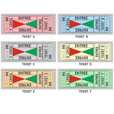 CombiCraft XL-Entreekaartjes met controle strook in boekjes per 500 toegangs- kaartjes gebundeld. XL-Ticket formaat is 75 x 27½mm in een boekje - 500 stuks