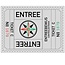 Grote XXL-Entreekaartjes in  75 x 55mm met controlestrookje in boekjes per 500 kaartjes gebundeld. Serie A t/m F in zes kleuren. Genummerd.