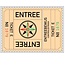 Grote XXL-Entreekaartjes in  75 x 55mm met controlestrookje in boekjes per 500 kaartjes gebundeld. Serie A t/m F in zes kleuren. Genummerd.