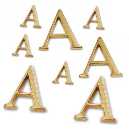 3D letters en cijfers van glanzend gegoten messing 50mm hoog, 3mm dik