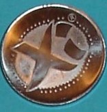 Metalen slagmunt als logoplaatje met of zonder  gat