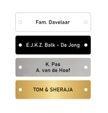 Naamplaatje BBK 100x25mm bel, briefkast of brievenbus