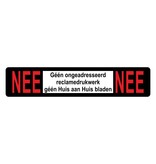 Nee-Nee plaatje 93x19mm passend in BBK postkasten