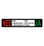 Nee-Ja plaatje 93x19mm passend in BBK postkasten