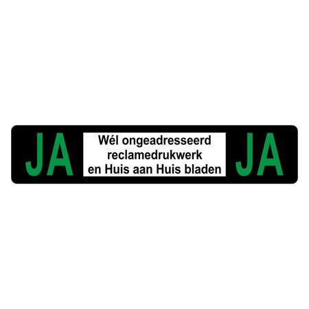Ja-Ja plaatje 93x19mm passend in BBK postkasten , per stuk te bestellen