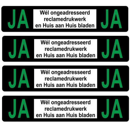 Ja-Ja plaatje 93x19mm passend in BBK postkasten , per stuk te bestellen
