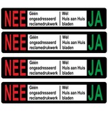 Nee-Ja plaatje 93x19mm passend in BBK postkasten