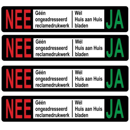 Nee-Ja plaatje 93x19mm passend in BBK postkasten