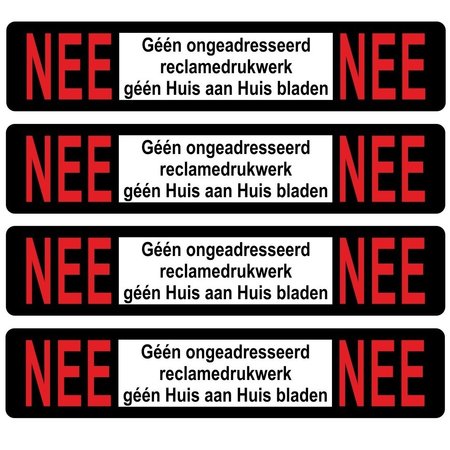 Nee-Nee plaatje 93x19mm passend in BBK postkasten