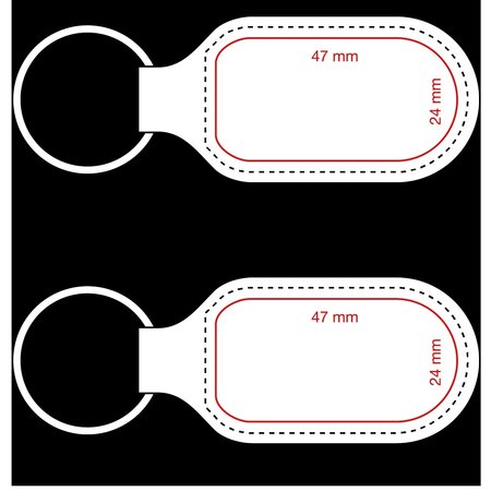 Leren of Kunstleren sleutelhangers 33x90mm met een brandlogo naar wens.