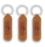 Leren of Kunstleren sleutelhangers 20x98mm met uw brandlogo
