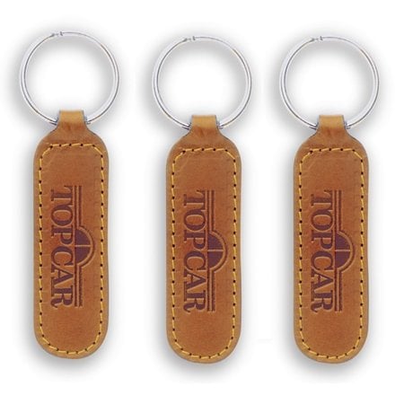Leren of Kunstleren sleutelhangers 20x98mm met uw brandlogo