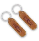Leren of Kunstleren sleutelhangers 20x98mm met uw brandlogo