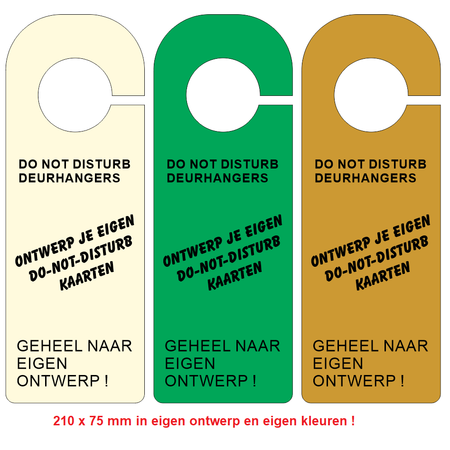 Eigen ontwerp Niet-Storen of Do-Not-Disturb Deurhangers 75 x 210mm Kunststof - Model TOWER