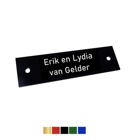 Gekleurd Aluminium Naamplaatje 70x20mm met 2 gaatjes