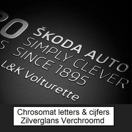 CombiCraft Chrosomax dunne 3d-letters en cijfers van mooi zilver glans verchroomd metaal en voorzien van dubbelzijdig tape.