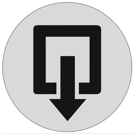 Uitgang  Aluminium pictogram bordje om aan te geven waar de uitgang is, Ø75mm met tape.