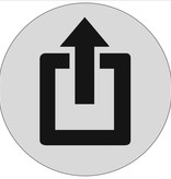 Uitgang  Aluminium pictogram bordje om aan te geven waar de uitgang is, Ø75mm met tape.