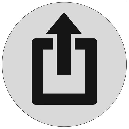 Uitgang  Aluminium pictogram bordje om aan te geven waar de uitgang is, Ø75mm met tape.