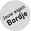 Jouw eigen ontwerp of jouw eigen tekst op een  Aluminium bordje Ø75mm met tape.