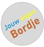 Jouw eigen ontwerp of jouw eigen tekst op een  Aluminium bordje Ø75mm met tape.