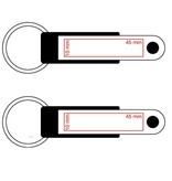 Leren of Kunstleren sleutelhangers  90x20mm met een brandlogo naar wens.  De Croon heeft een Zwart Nylon koppelstuk + sleutelring