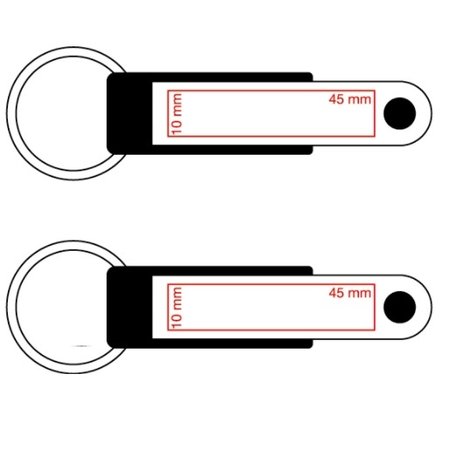 Leren of Kunstleren sleutelhangers  90x20mm met een brandlogo naar wens.  De Croon heeft een Zwart Nylon koppelstuk + sleutelring