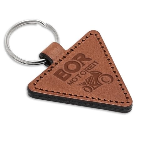 Leren of Kunstleren sleutelhangers BOR in 80x55mm met uw brandlogo