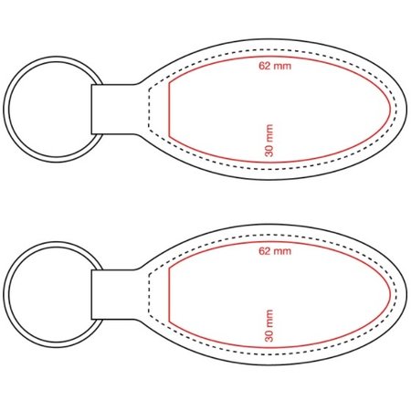 CombiCraft Leren of Kunstleren sleutelhangers in 110x40mm met jouw tekst of logo ingebrand