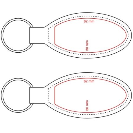Leren of Kunstleren sleutelhangers in 110x40mm met jouw tekst of logo ingebrand