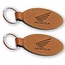 Leren of Kunstleren sleutelhangers in 110x40mm met jouw tekst of logo ingebrand