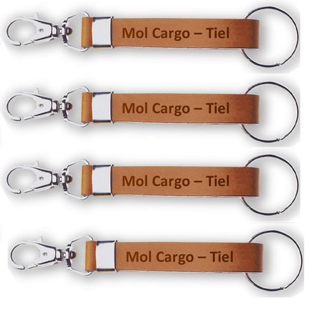 Leren of Kunstleren sleutelhangers  in 140x15mm met uw brandlogo