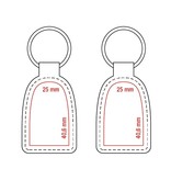 Leren of Kunstleren sleutelhangers FIAT in 80x35mm met jouw tekst of logo ingebrand