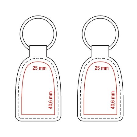 Leren of Kunstleren sleutelhangers FIAT in 80x35mm met jouw tekst of logo ingebrand