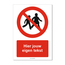 Wandelen niet toegestaan bord ISO 7010 P036 met eigen tekst 21x30 cm