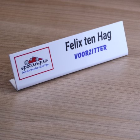 Kelby bureau naambordje met eigen full colour ontwerp - per 1 stuk