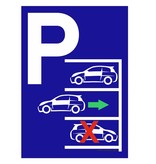 Bordje - Parkeerplaats, parkeervak, parkeerhaven achteruit inparkeren 21x30cm