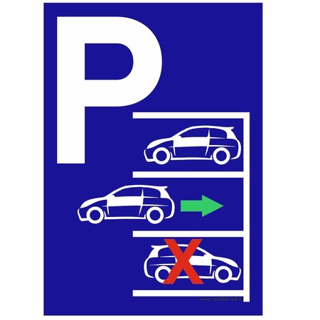 Bordje - Parkeerplaats, parkeervak, parkeerhaven achteruit inparkeren 21x30cm