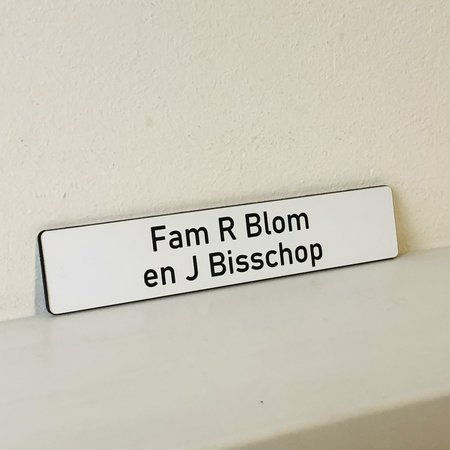 Naamplaatje BBK 93x19mm bel, briefkast of brievenbus