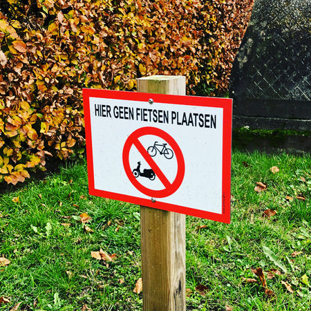 Bordje - Hier geen fietsen plaatsen 30x21cm