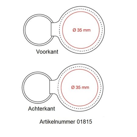 Leren of Kunstleren sleutel hangers Ø45x75mm met uw brandlogo.