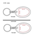 Leren of kunstleren sleutelhanger met jouw logo. Sleutelhanger is 35x90mm